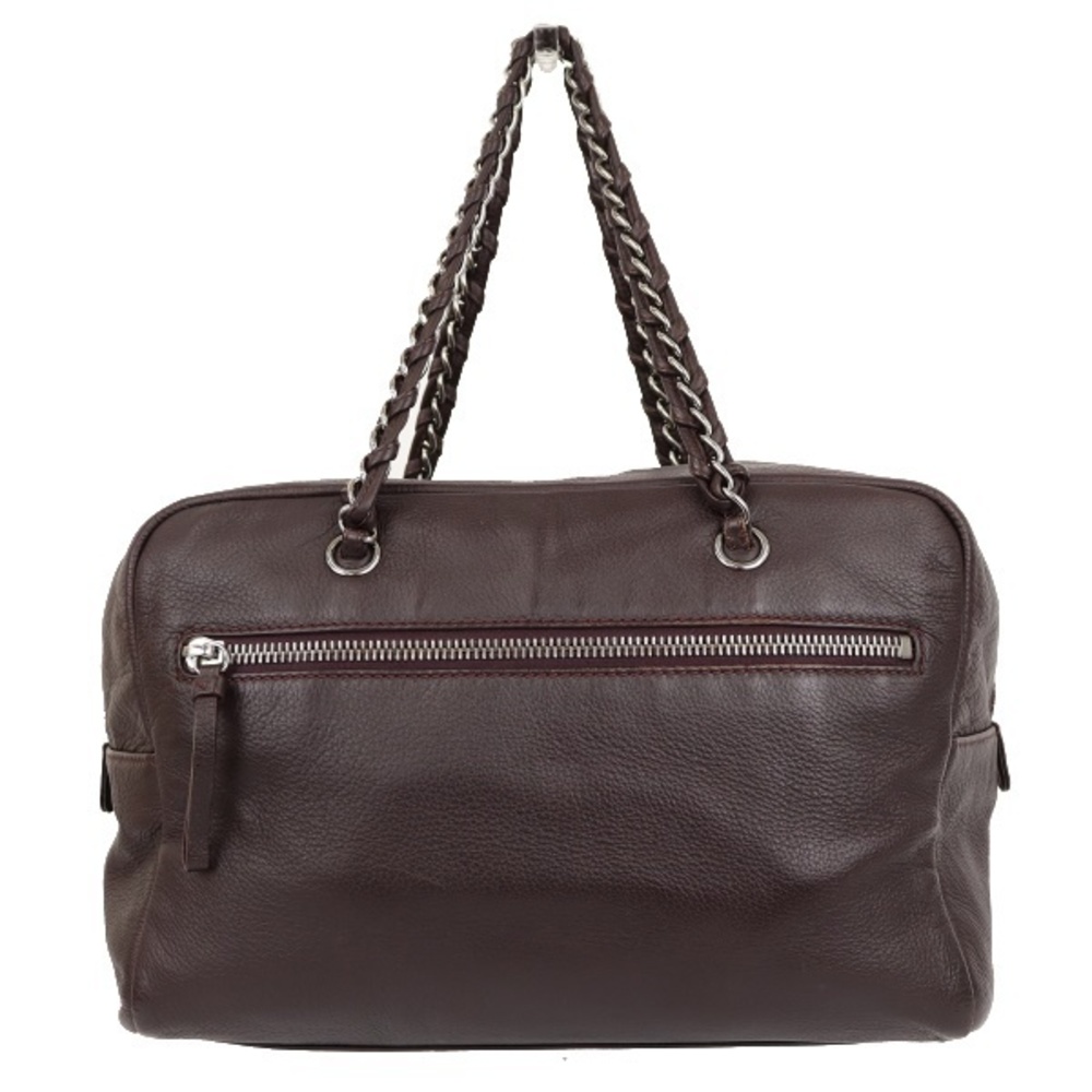 Chanel Coco Mark Boston Bag Calfskin Brown